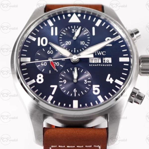 IWC Pilot Chronograph IW377714 Super Clone 43mm Blue Dial Stainless Steel Automatic Watch