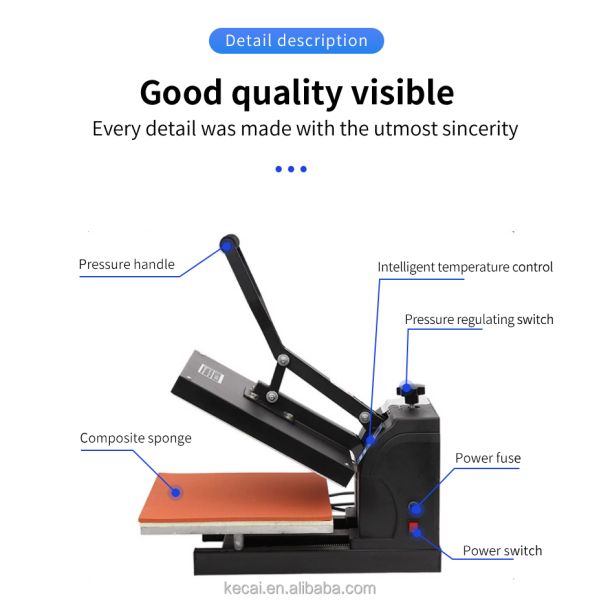 38x38cm Imprimante Flat T-shirt and Hot Press Transfer Machine