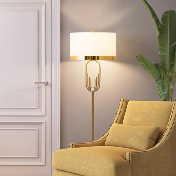 Creative U Shape Metal Tubular Floor Lamp Phnom Penh Lampshade Gold Floor Lamp(WH-MFL-24)