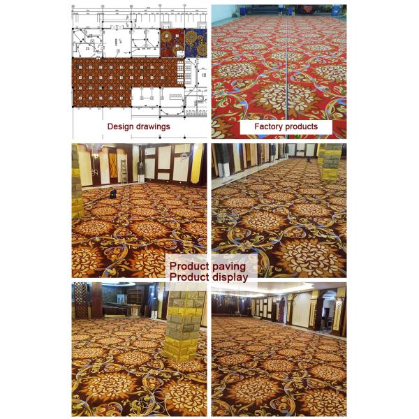 Rectangle 4m Width 100% Nylon Printed Broadloom Cut Pile Hotel Room Carpet Used in Hotel