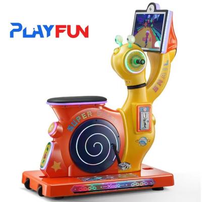 Playfun Moeda Operado Ride Kiddie Caracol Bike Parente Criança Interativo Arcade Game Swing Machine para diversão