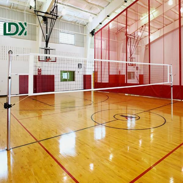 Plancher sportif en bois massif amovible - Logo personnalisé Cour de basketball/volley-ball intérieure pour les écoles et les gymnases
