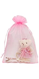 Organza Bags, Mesh Drawstring Gift Bags Small for Jewelry Wedding Party Baby Shower Favor Bags
