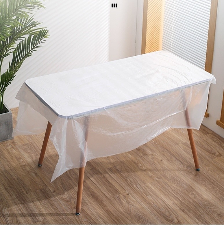 PE Cover Disposable Tablecloth for Dust Proof and Oil Proof Protection in Household