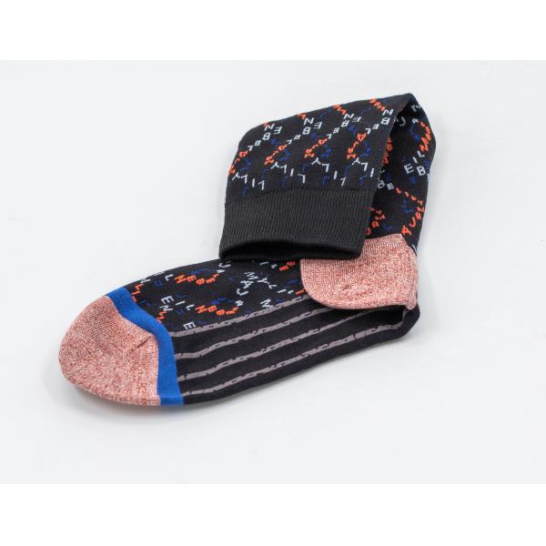 Elastane Biue And Red Mens Nylon Dress Socks With Fiber Cashmere Surface