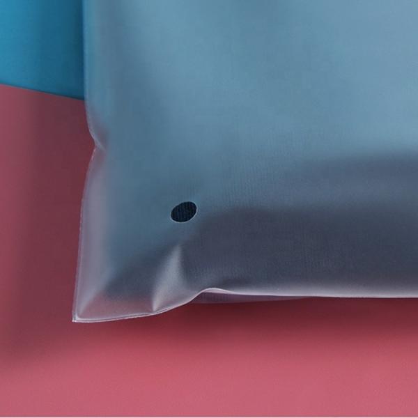 One side transparent one side frosted bag clothing packaging bags plastic zip lock clear plastic bag with zipper