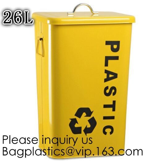 Household Metal Tin Garbage /Dust Bin,Metal Dog Pet Food Storage Bin Tin/Galvanized Trash Can/Garbage Bin,Store Supplies
