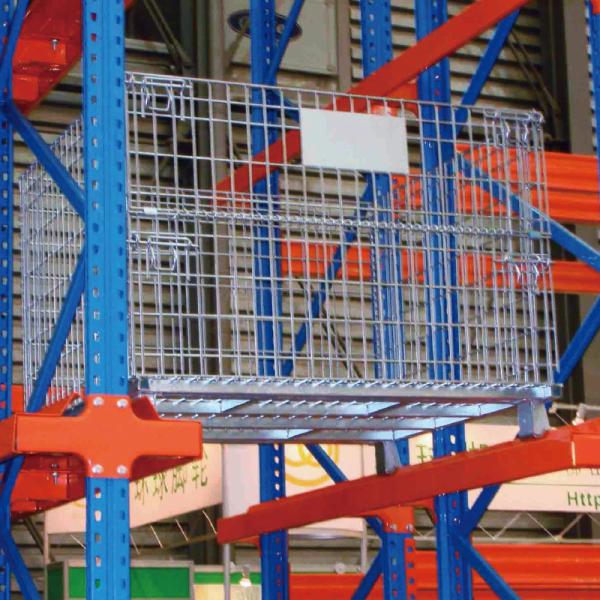 Container de malha de arame galvanizado Caixa de armazenamento dobrável Container de arame