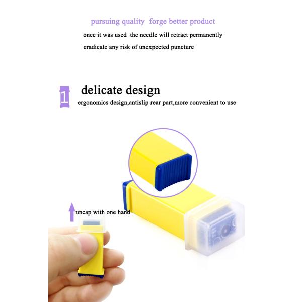 Pressure Activated Safety Lancet Disposable Medical Blood Sampling Device PVC material