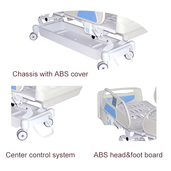 Medical Safe Hospital Electric Beds Fixed With ABS Side Rails