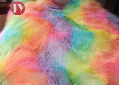 Luxury Extra Soft Washable Faux Fur Fabric , Cuddly Wave Long Pile Plush Fabric 50-70mm