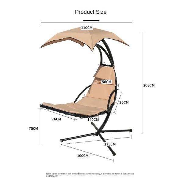 Metal Steel Outdoor Hanging Lounge Chair Swing Lounger With Solid Thick Swing Hammock And Base