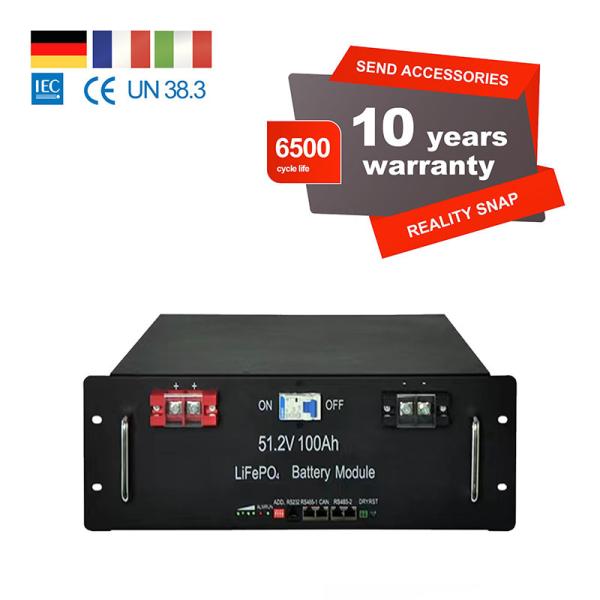 Customized 48V Rackmount Lifepo4 Battery 100A Max Discharge Current