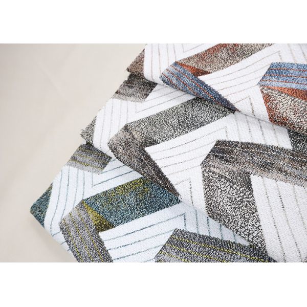 100% Polyester Modern Zigzag Geometric Jacquard Fabric for home textile
