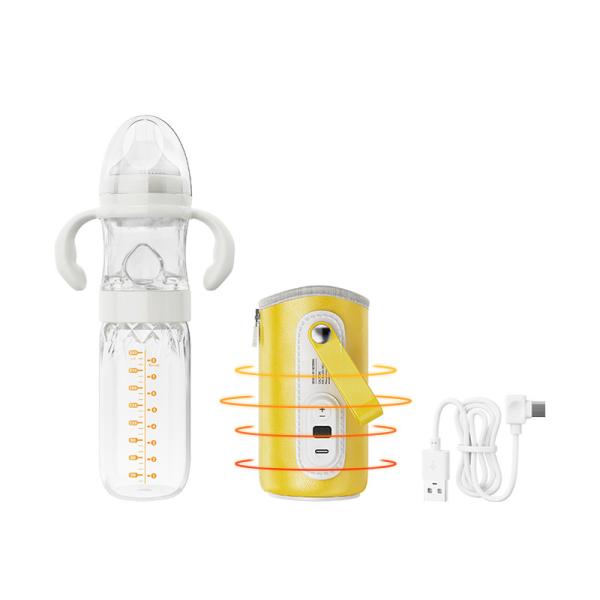 3 In 1 Travel Formula Dispenser Bottle USB Baby Milk Feeding Glass Bottle BPA Free