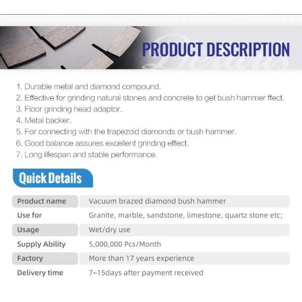 Отличное обслуживание Бриллиантовый куст Молот Мраморный гранит Каменный шлифовальный колесо Диск Личи Нудулы Шлифовальный инструмент