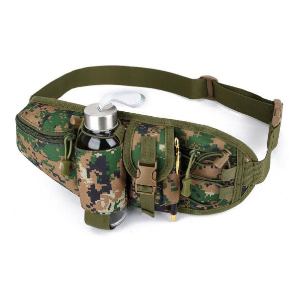 Outdoor Sports Bag Tactical Camouflage Waist Pack with Waterproof Material Adjustable Strap and Convenient Water Cup Holder Design