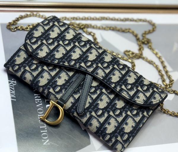 OEM Branded Saddle Long Dior Oblique Jacquard Pouch Wallet
