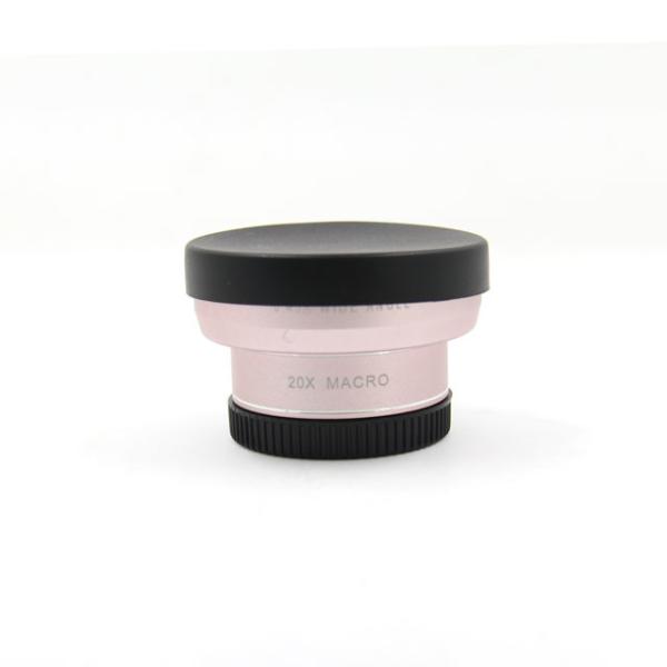 Rose Gold External Phone Camera Lens 0.45X Wide Angle Smartphone Macro Lens