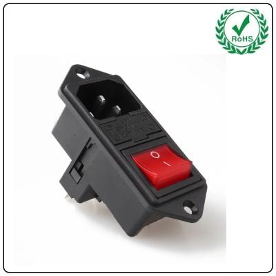 Pin masculino da tomada 3 do conector LZ-14-F14 10A 250V da alimentação CA da montagem 110v do painel do soquete da C.A. de C13 C14