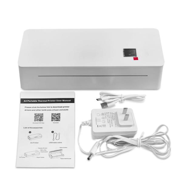 Portable Mini A4 Thermal Printer with Wireless Connectivity and USB BT Interface