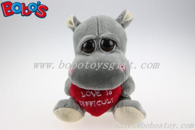 Valentines Day Gifts Big Eyes Toy Series Stuffed Hippo With Heart Pillow