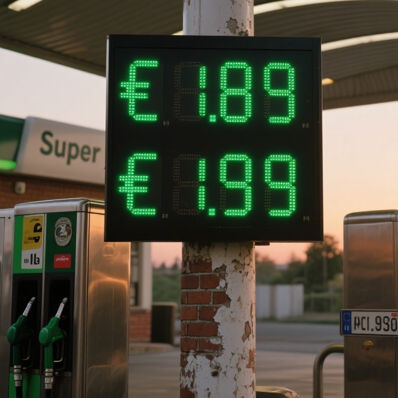 12 Inch Gas Station LED Display 8.88 Format LED Gas Price Displays Outdoor With Euro Symbol