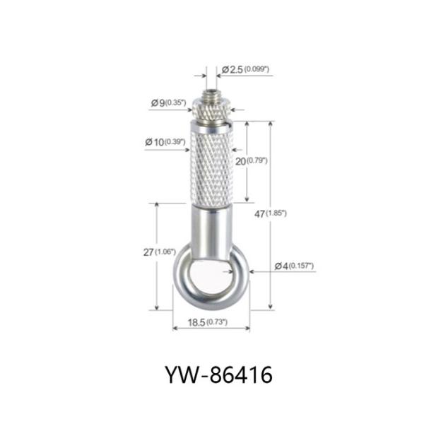Knurled Hook Grip cable gripper 10x32mm For Aircraft Cable YW86414
