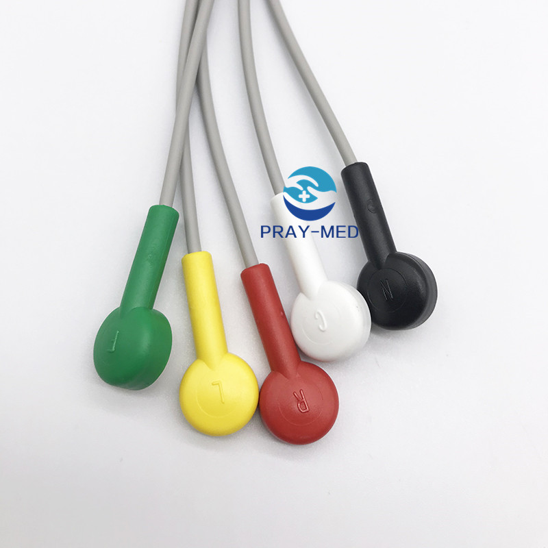 Кабель 102cm Holter Ecg руководства куртки BTL-08 5 TPU для канала 12