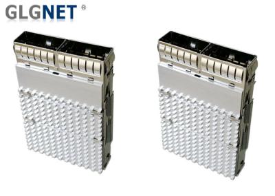 Press Fit Mount QSFP28 Cage Combined Two Ports For 40G - 100G Ethernet
