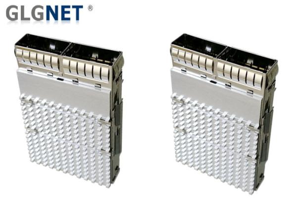 Press Fit Mount QSFP28 Cage Combined Two Ports For 40G - 100G Ethernet