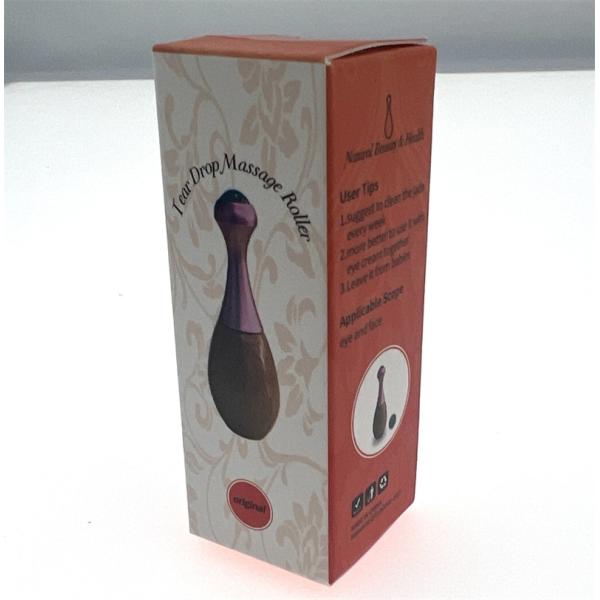Wooden Handle Jade Massage Roller Facial Gua Sha Massage Stick and Eye Care Tools for Promoting Eye Cream Absorption