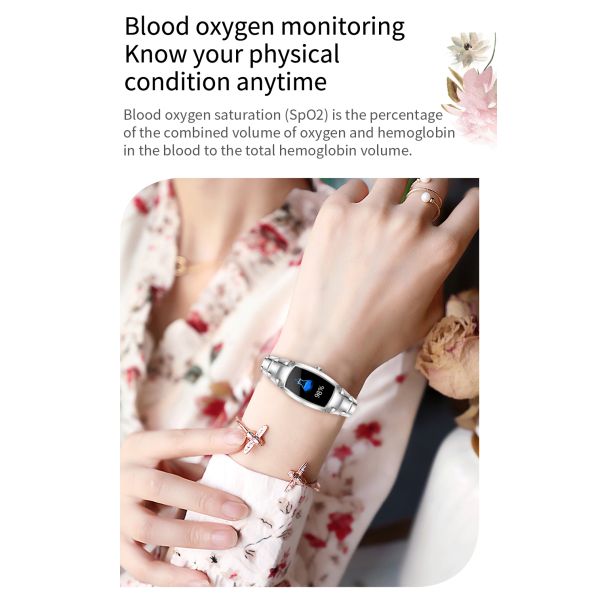 Eraysun Hot Sales H8pro Fashion Women Smartwatch for Android IOS Tracker Pressure Lady H8 Pro Smart Watches