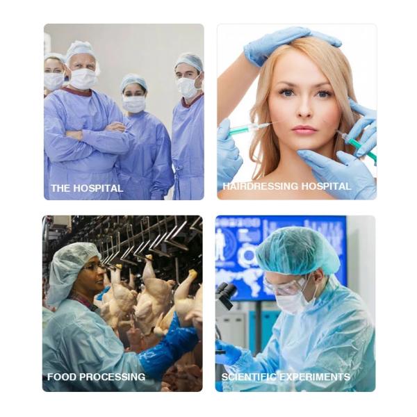 Blue 45g Disposable Medical Isolation Gown With Elastic Cuff Non Sterile Or EO Sterile