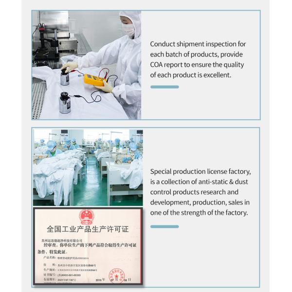 корпии Coverall потока полиэстера нити чистой комнаты ESD одежд пальто лаборатории чистой комнаты одежд Washable свободные от