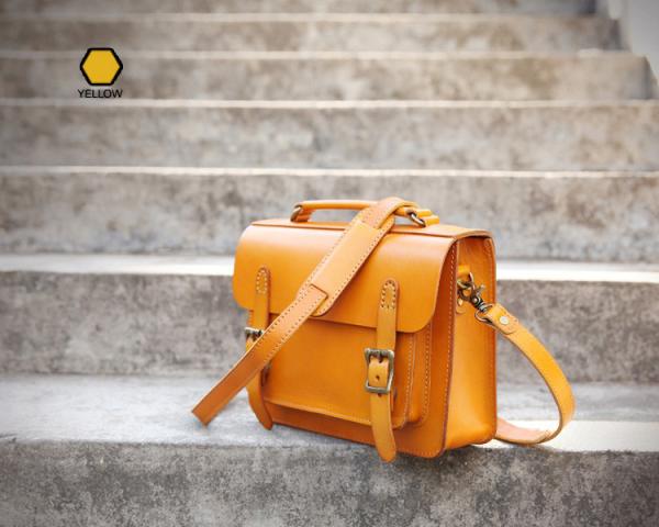 Yellow Oversized Handbags High Quality Handmade Leather Satchel Handbag