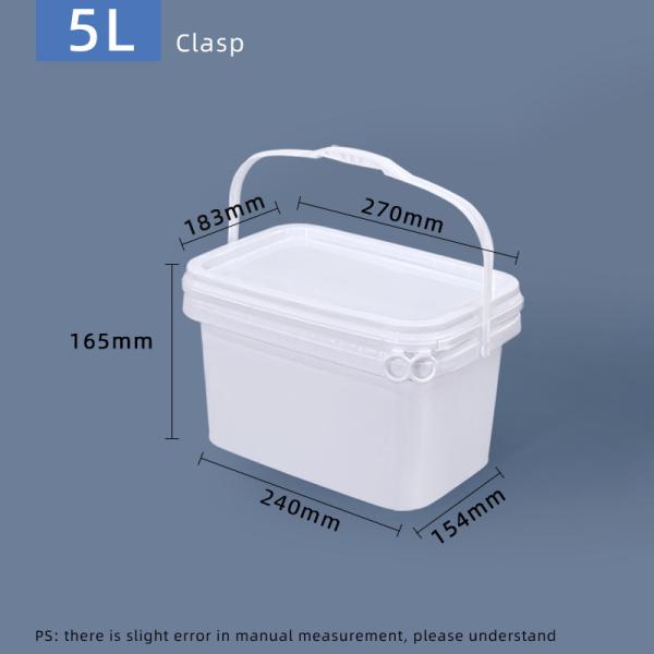Container de stockage de seau en plastique rectangulaire fourni avec poignée de couvercle