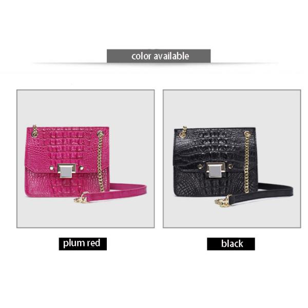 2019 alligator leather one-shoulder cross small square bag fashion crocodile leather ladies bag