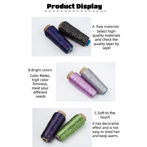 5mm Hilos Beads Cotton Blend Yarn Fancy Sequin Yarn For Knitting