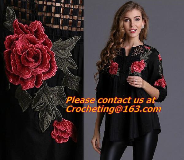 Retro Fashion Cotton Crochet Lace Collar Gorgeous Flower Motif Neckline Faux Collar for Dr