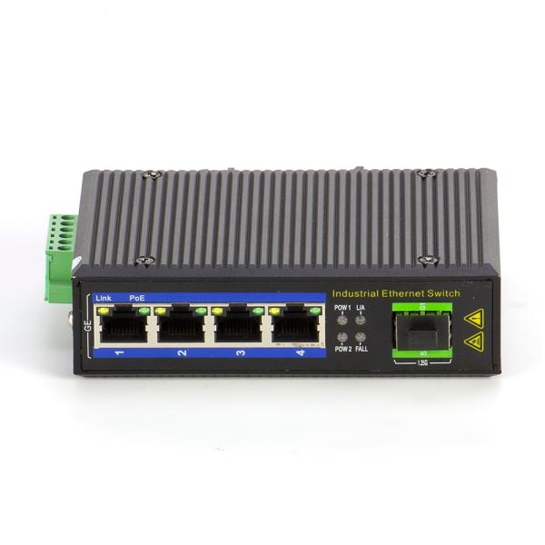 Industrial POE Ethernet Switch 4-Port Gigabit with SFP Slot