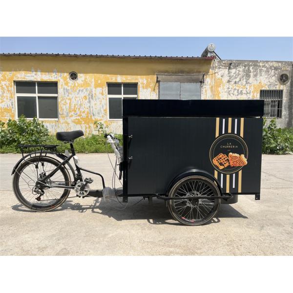 Outdoor Street Vending Bike Cart with Cargo Space and 304 Stainless Steel Construction