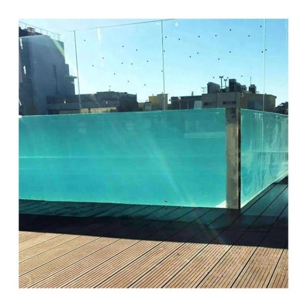 Processo de polimerização a temperatura constante seca Vidro de piscina sem fim para piscinas