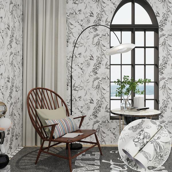 Green Botanical Peel And Stick Wallpaper Geometric Adhesive Floral Wallpaper