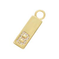 Pendants pendants de charme de Zircon de lettre initiale de bijoux d'or de DIY 18K