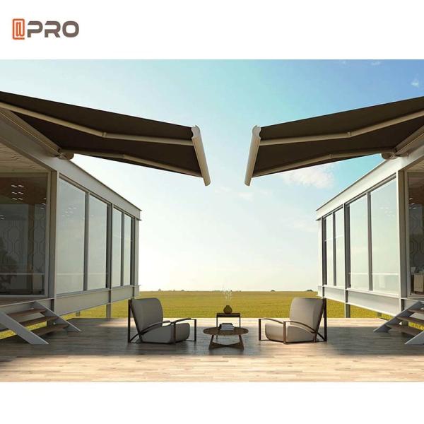 Powder Coated Outdoor Motorized Awning Full Cassette 6M Wall Mount Folding Arm Awning