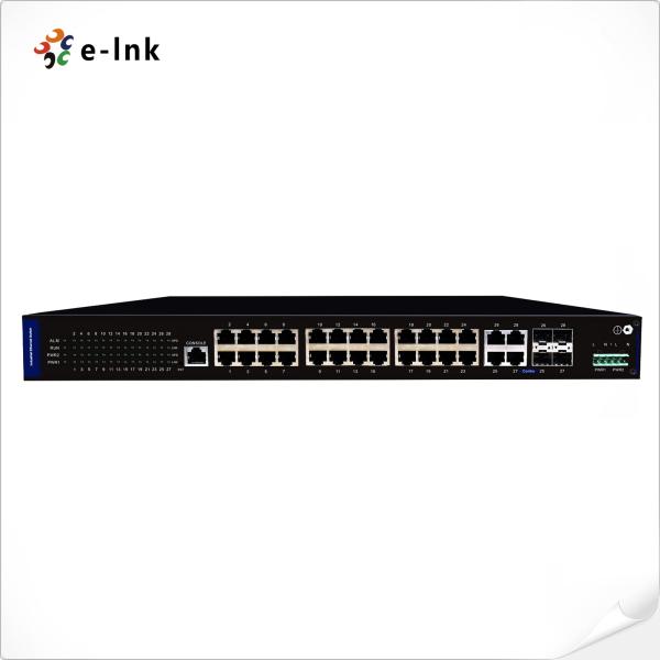 Commutateur Ethernet industriel géré à 24 ports 10/100/1000T 802.3at PoE + 4 ports TP/SFP