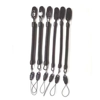 Flexible Spiral Coil Tether With Alligator Clip And Phone Loop