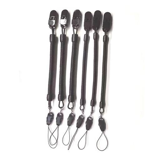 Flexible Spiral Coil Tether With Alligator Clip And Phone Loop