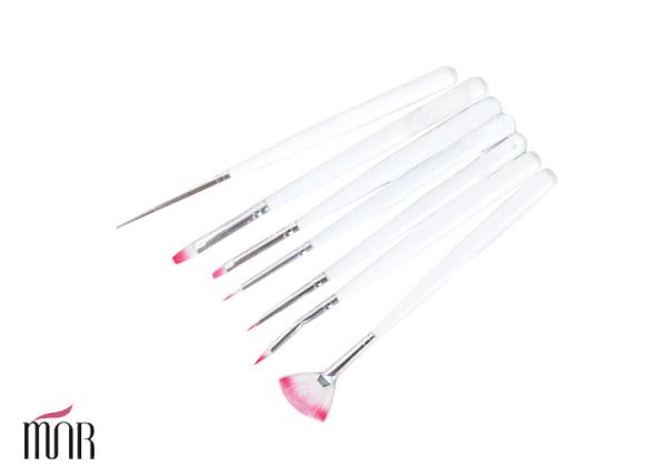 Professional Fine Thin Nail Art Brush , 7 Piece Coloured Gel Nail Art Pen At Home